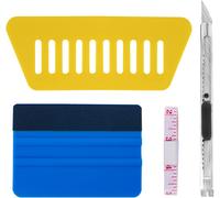 ERYI-Outil D'Application De Papier Peint,Raclette Pour Pose Adhesif,Avec Squeegee Au Silicone,Couteau Universel Et Des Lames,Mètre Ruban