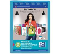 Eryi-Oxford Protège-Documents Polyvision A4 120 Vues / 60 Pochettes Couverture Polypro Bleu
