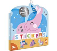 ERYI-- Pack 100 Gommettes - Pochette Stickers Autocollants Format 5X5Cm - Thème Licornes - Dès 3 Ans Et + - Loisir Créatif Enfant - Apprentissage Motricité Fine Et Concentration - J09190