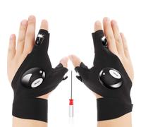 ERYI-Paire De 2 Led Gants De Pêche En Plein Air Et Tournevis Pour Réparer Et Travailler Dans Les Endroits Sombres, Cadeaux De Gadgets D'Outils Pour Hommes/ Femmes Pour Bricoleur,Noir, Taille Unique