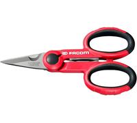 ERYI-- Paire De Ciseaux D¿Électriciens Gainés - 841A.4 - Branches Surmoulées Bi-Matière Ergonomiques - Pour Droitier Ou Gaucher - Longues Lames Avec Coupe Fil - Outillage À Main