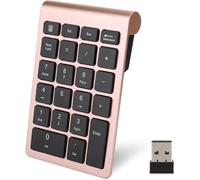 ERYI-Pavé Numérique Sans Fil Portable 2,4G Avec Récepteur Usb, Mini Clavier Numérique À 22 Touches Pour Ordinateur De Bureau Ordinateur Portable Entrée De Données De Raccourci Pc (Or Rose)