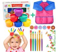 ERYI-Peintupeinturere Enfant Lavable, 30Ml Peintures Doigt Avec Pinceau Tablier, Non Toxique Sans Danger Bébés, Ensembles Peinture Pour Enfants Bas Âge, Jouets Dessin, Outil