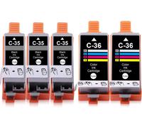 ERYI-Pgi-35 Cli-36 Pgi 35 Cli 36 Cp-35 Cp-36 Pgi35Bk Cli36C Cartouche D'Imprimante Compatible Avec Ip100B Ip100 Ip100V Ip110 Ip110+ Battery Ip110 Series Tr150 Tr160 (3 Noir 2 Couleur)
