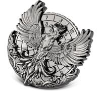 Eryi-Phénix Roulette Dés Spinner, 7-En-1 Métallique Spinner De Dés Dnd, Gyroscope Du Bout Des Doigts, Cadeaux D&d Avec Sacs Cadeaux Logo Dragon, Jeu De Rôle, Accessoires De Jeu De Société, Argent Fon