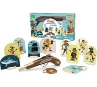Eryi-- Pistolet À Elastiques Pirates - Jeux D'adresse - Jouets En Bois - Tir Aux Elastiques - Jeu En Famille - Cibles - Développement De La Coordination ?il-Main - À Partir De 3 Ans