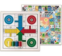 Eryi-- Planche Parcheesi Et Oie - Planche En Bois - Jeu De Société Familial - Facile À Transporter - Plaisir Garanti