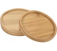 ERYI-Plante Pot Soucoupe 3 Coffret 10Cm Od Bambou Rond Fleurs Égouttement Plateau Pour Internes