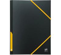 Eryi-Pochette Plastique 3 Rabats For Students A4 Avec Elastique Dos 30mm Couverture Polypro Bicolore Noir/Jaune