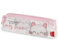 ERYI-- Pochette Transparente, Avec Fermeture Eclair, Porte-Stylos, Spacieuse, 19,5X5,5 Cm, Thème Kitty