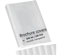 Eryi-Pochettes Plastiques Perforées A4 Transparentes, Lot De 100, Pochette Classeur A4 En Pp 60 Microns, Ouverture En Haut, Pochette Plastique A4 Classeur Pour Documents, Dossiers Et Papiers