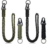 Eryi-Porte-Clés Paracord Avec Mousqueton - 4 Pièces Lanyard Pour Couteau, Lampe De Poche, Camping, Randonnée, Sac À Dos - Adapté Pour Homme Et Femme