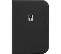 Eryi-- Porte-Menu Essential Line - 6 Inserts Fixes Double Face = 12 Pages A4 - Couverture Pvc Rigide Avec Plaque Sérigraphiée - Pour Café, Bar, Restaurant - Coloris Noir