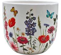 Eryi-Pot De Fleurs En Céramique, Motif Prairie Florale, Dimensions (L X L X H) : 14 X 12 X 14 Cm.