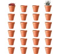 Eryi-Pots De Fleurs En Terre Cuite, Mini Pots De Fleurs En Terre Cuite Avec Trou De Drainage, Réutilisables, Pour Décoration Intérieure Et Extérieure, 24 Pièces (3,5 × 3 Cm)