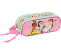 Eryi-Princesas Disney Bloom - Trousse Double Enfant, Trousse Enfant, Idéale Pour Les Enfants D'âge Scolaire, Confortable Et Polyvalente, Qualité Et Résistance, 21 X 6 X 8 Cm, Vert D'eau/Rose Clair, M