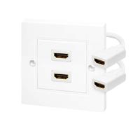ERYI-Prise Murale Hdmi - 2 Prises - Prise Murale - Prise Encastrable - 2 Prises A - 2 Prises Femelle A - 15 Cm - Hdmi Haute Vitesse Avec Ethernet 3D Full Hd Hdtv 4K 2160P