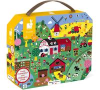 ERYI-- Puzzle D'Observation Enfant La Ferme 24 Pièces - Jeu Educatif Motricité Fine Et Concentration - Valisette Poignée - Fabriqué En France - Certifié Fsc - Encres Végétales - Dès 3 Ans, J02645