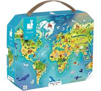 ERYI-- Puzzle Enfant Le Monde 100 Pièces - Jeu Educatif Motricité Fine Et Concentration - Valisette Poignée - Fabriqué En France Et Certifié Fsc - Dès 6 Ans, J02607