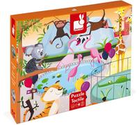 ERYI-- Puzzle Tactile Enfant Une Journée Au Zoo 20 Pièces Dont 7 Texturées - Jeu Educatif Et Sensoriel - Toucher, Motricité Fine Et Concentration - Dès 2 Ans, J02774