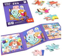 ERYI-Puzzles Magnétiques Pour Les Tout-Petits, 12-16-25 Pièces Puzzles D'Apprentissage Pour Coiffeur/Médecin/Chef Pour Voyage En Voiture, Jouets De Voyage, Activités En Avion Pour Enfants