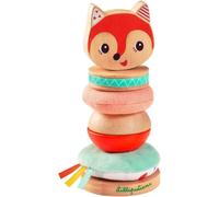ERYI-- Pyramide À Empiler Pour Enfant Alice La Renarde - Jouet Éducatif En Bois Et Tissu - Empilement Créatif De Pièces Multicolores - Développement Motricité Fine - Dès 12 Mois - 83114