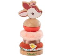 ERYI-- Pyramide À Empiler Pour Enfant Stella Le Faon - Jouet Éducatif En Bois Et Tissu - Empilement Créatif De Pièces Multicolores - Développement Motricité Fine - Dès 12 Mois -83471