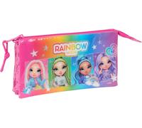 Eryi-Rainbow High Shine Trousse Triple Pour Enfant, Idéale Pour Les Enfants D'âge Scolaire, Confortable Et Polyvalente, Qualité Et Résistance, 22 X 3 X 12 Cm, Multicolore, M, Décontracté