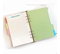 Eryi-Recharge Pour 8.5 Pouces A5 Couverture 6 Trous Anneau Rond Voir Classeur Dossier(A5 Divider Horizontal Colored Paper, 1 Package)