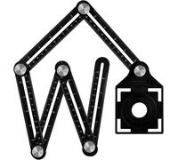ERYI-Règle De Mesure Multi-Angle Avec Trou De Positionnement, Outil De Gabarit D'Angle En Alliage D'Aluminium À 6 Côtés,Template Outil De Mesure,Noir