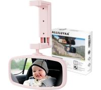 Eryi-Retroviseur Voiture Bebe, Rotation À 360° Miroirs Auto Bébés, Type De Pince À Ressort Pour Une Installation Facile, Miroir En Verre, Miroir Pour Voiture Pour Sécurité Sièges Arrière (Rose)