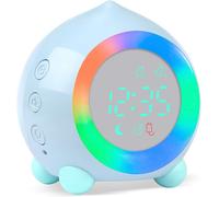 ERYI-Réveil Lumineux Pour Enfants,Horloge Numérique Led Avec Veilleuse,Alarme Snooze,Volume Réglable,Usb Rechargeable,Jour/Nuit Enfants Filles Garçons (Bleu)