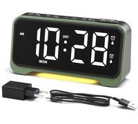 ERYI-Réveil Matin Numérique, Alarm Réveil Led Avec Gros Chiffres, Charge Des Ports Type-C & Usb, Luminosité Et Volume Réglable 0%-100%, Double Alarme, Horloge Numérique Pour Chambres