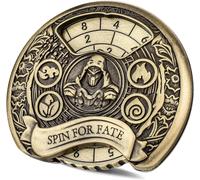Eryi-Rogue Roulette Dés Spinner, 7-En-1 Métallique Spinner De Dés Dnd, Rogue Gyroscope Du Bout Des Doigts, Cadeaux D&d Avec Sacs Cadeaux Logo Dragon, Jeu De Rôle, Accessoires De Jeu De Société, Bronz
