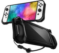 Eryi-Rugged Armor Coque Compatible Avec Nintendo Switch Oled - Noir Mat