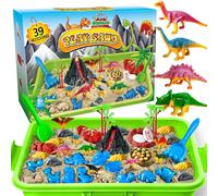 ERYI-Sable Jouet Magique,Jouets Sensoriels Avec Sable, Coffret Dinosaures Avec 8 Dinosaures Et Fossiles De Dinosaures, Sable Jouet Magique Pour Enfant De 3 À 8 Ans