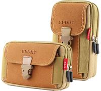 ERYI-Sac Tactique Ceinture, Sacoche Ceinture Nylon Ceinture Pochette Telephone Portable Pour Cyclisme, Randonnée, Alpinisme Course Sports Extérieurs, Pour Les Smartphones Jusqu'À 6,5 Pouces (2, Kaki)