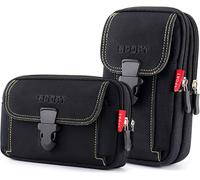 ERYI-Sac Tactique Ceinture, Sacoche Ceinture Nylon Ceinture Pochette Telephone Portable Pour Cyclisme, Randonnée, Alpinisme Course Sports Extérieurs, Pour Les Smartphones Jusqu'À 6,5 Pouces (2, Noir)
