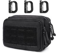 ERYI-Sac Tactique Molle Admin Pouch Au Design Double Couche Molle Edc Utility Pouch Avec Pochette Pour Carte Et 3 Crochets Pour L'Extérieur, La Randonnée, La Chasse, Le Camping, L'Entraînement