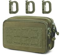 ERYI-Sac Tactique Molle Admin Pouch Au Design Double Couche Molle Edc Utility Pouch Avec Pochette Pour Carte Et 3 Crochets Pour L'Extérieur, La Randonnée, La Chasse, Le Camping, L'Entraînement
