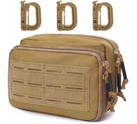 ERYI-Sac Tactique Molle Admin Pouch Au Design Double Couche Molle Edc Utility Pouch Avec Pochette Pour Carte Et 3 Crochets Pour L'Extérieur, La Randonnée, La Chasse, Le Camping, L'Entraînement