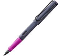 Eryi-Safari Pink Cliff - Stylo Plume Avec Grip Ergonomique Et Plume Acier Poli En Taille F - Matière Plastique Robuste Asa - Avec Cartouche Bleue T 10 - Droitier
