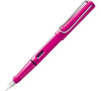 Eryi-Safari Pink - Stylo Plume Avec Grip Ergonomique Et Plume Acier Poli En Taille F - Matière Plastique Robuste Asa - Avec Cartouche Bleue T 10 - Droitier