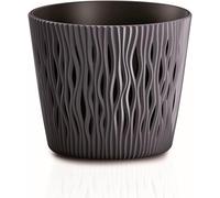 ERYI-Sandy Round Pot De Fleurs 2 En 1 Avec Pot Rond Plastique 262Mm Anthracite