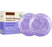 Eryi-Savon Shampoing À La Lavande 2pcs ¿ Anti-Pelliculaire Et Anti-Démangeaisons ¿ Nourrissant Et Hydratant Pour Cuir Chevelu Sec ¿ Avec Des Huiles Essentielles ¿ Naturel, Bio Et Compact Pour Voyage