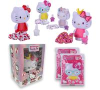 ERYI-Sbabam Funny Box Hello Kitty Beauty Set, Hello Kitty Gadget Se Transforme En Brosse Pour Fille Avec Miroir, Chouchou Pour Cheveux, Vernis À Ongles - 2 Pièces, Jouet Pour Fille 6 Ans Édition Limi