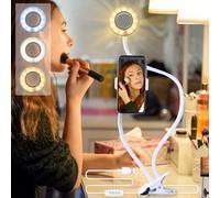 ERYI-Selfie Ring Light Avec Col De Cygne 24"", 3 Modes D'Eclairage, Support De Téléphone Portable, Lumière Dimmable Pour Maquillage, Photos, Vidéos, Lectures, Live Streaming