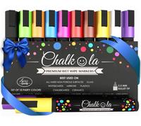 Eryi-Set 10 Feutre Craie Liquide Effaçable Pointe Réversible 6mm Chalk Marker Et Peinture Stylo Craie Pour Tableau Noir Effacable Marqueur Pour Vitre, Fenetre Verre, Ardoise