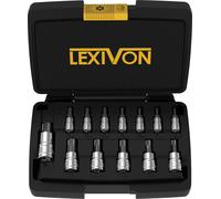ERYI-Set De 13 Douilles Tamper Proof Torx Jeu De Sécurité Douilles À Embouts Étoilé, Taille De T8, T10, T15, T20, T25, T27, T30 T40, T45, T47, T50, T60 Entraînement 1/4 3/8 1/2, Pour Clés Et Perc