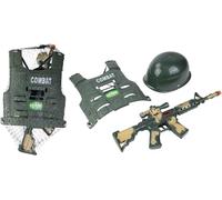 ERYI-- Set Du Soldat - Accessoires De Déguisement - 181309 - Noir - Plastique - Militaire - Jouet Enfant - Carnaval - Costume - 54 Cm X 20 Cm - À Partir De 3 Ans